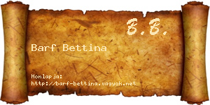 Barf Bettina névjegykártya